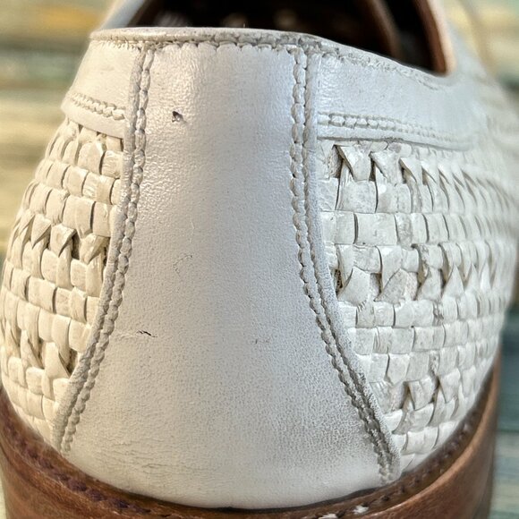 Allen Edmonds Seville Oxfords Mens 8.5 EEE White Basket Weave Leather Dress Shoe main image 5
